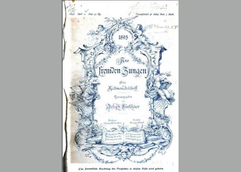 Aus fremden Zungen. Zeitschrift für die moderne Erzählungslitteratur des Auslandes. Ledermann, Berlin (bis 1903: Deutsche Verlags-Anstalt, Stuttgart u. a.) 1.1891 – 20.1910[?] ZDB (Aus fremden Zungen. Eine Halbmonatsschrift) 